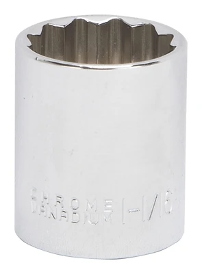 1/2 Drive Standard Socket 1-1/16 Inch 12 Point Chrome Vanadium Steel