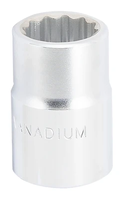 21mm 12-point Socket, 3/4-inch Drive, Chrome Vanadium Steel