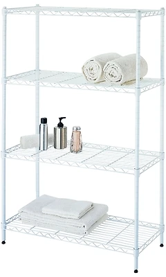 Simple Spaces SS-JR0404-WH 4-Tier Shelf Stacker, 48-1/4 In H X 31 In W, White Steel