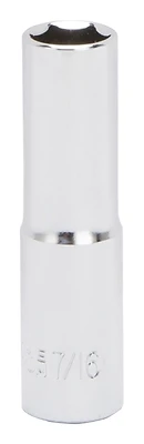 3/8 Inch Drive Deep Socket 7/16 Inch 6 Point Chrome Vanadium Steel