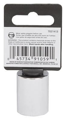 18mm 6-point Standard Socket, 3/8 Inch Drive, Chrome Vanadium Steel