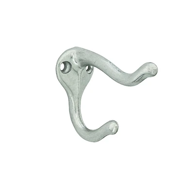 Medium Bright Nickel Aluminum 1-1/4 In. L Coat/hat Hook 1 Pk, 35 Lb Capacity