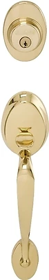 Schlage F58ply605 Plymouth Bright Brass Exterior Handleset With Single Cylinder Deadbolt