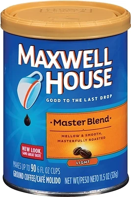 Maxwell House Master Blend Ground Coffee, 11.5 Oz Can, Makes 90 Cups, Flavor Lock Lid