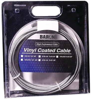 50215/50215 Vinyl Coated Aircraft Cable 1/8-3/16" X 100' 7x7
