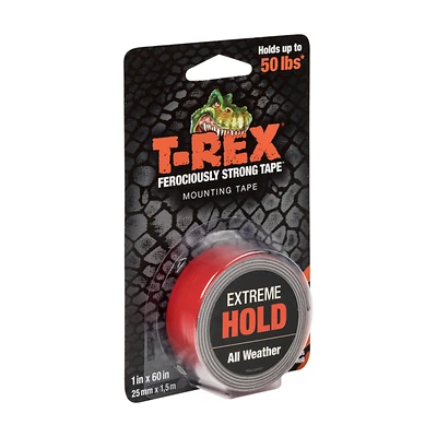 T-rex Extreme Hold Double Sided Mounting Tape Clear 1 In. W X 60 In. L