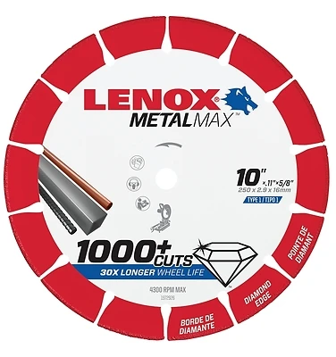 Metalmax 10 Inch Diamond Cut-off Wheel 5/8 Inch Arbor 5900 Rpm