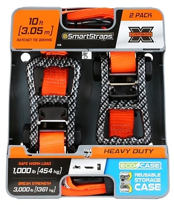 S 240 Carbonx 10 Ft Ratchet Tie Down, 3000 Lb, Orange, 2 Pk