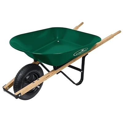 Landscapers Select 4 Cu-ft Steel Wheelbarrow Kit With Pneumatic Tire And Wood Handle