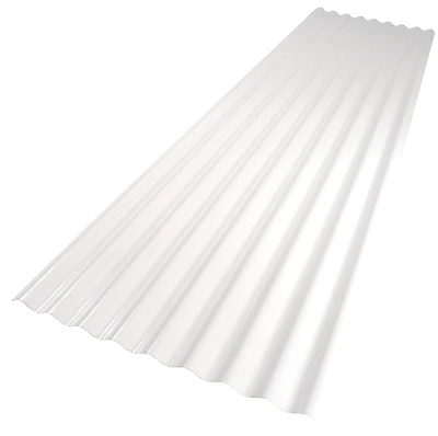 26 In. W X 8 Ft. L White Pvc Roof Panel, Model 101336, 1 Pk