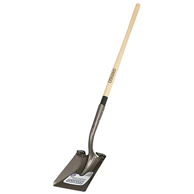 34462 Square Point Shovel, 14 Gauge Blade, 48 Inch Wood Handle