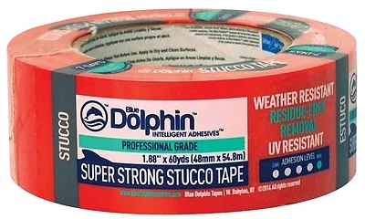 Professional Grade Stucco Tape, 1.88" X 60 Yards, High Adhesion