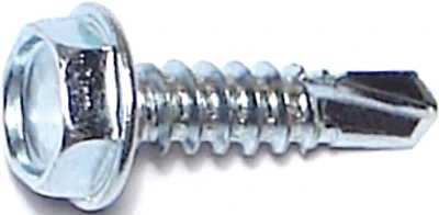 #10 X 3/4 In. Zinc Plated Self-drilling Hex Screws 100 Pk, Model 03289