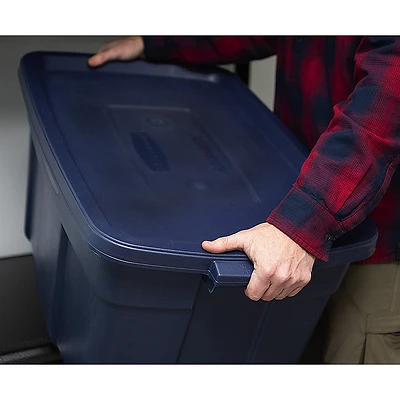Rubbermaid RMRT310000 Roughneck Storage Box, Navy Blue, 31 Gal