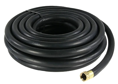1112-0750-50 Contractor Grade Water Hose Assembly, 50 Ft, Rubber, Black