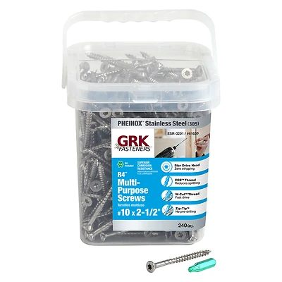 No. 10 X 2-1/2 In. L Star Flat Head Multi-purpose Screws 240 Pk