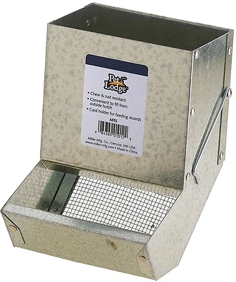 Pet Lodge AF5S Small Animal Feeder, Sifter Bottom, Galvanized Steel