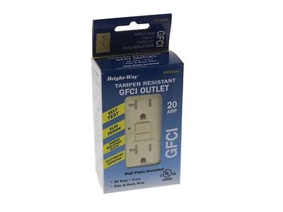 Gfci20iv 20 Amp Tamper Resistant Self-test Gfci Outlet With Wall Plate, Ivory