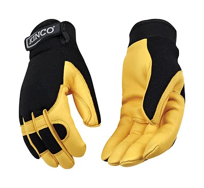 Men's Medium Deerskin Leather Driver Gloves 101-m Black/yellow Indoor/outdoor