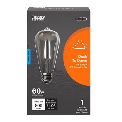Feit ST19C950CADFILD LED Dusk to Dawn Bulb, 60W Equivalent, Daylight 5000K, E26