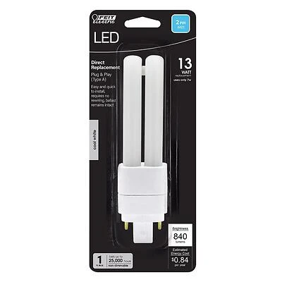 Feit Electric BPPL13841LEDG2 PL13 GX23 LED Bulb, 13W Equivalent, Cool White
