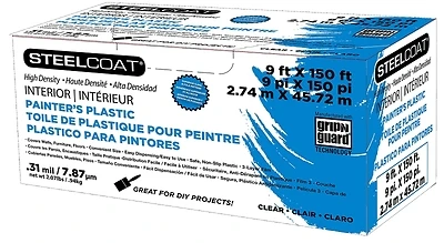 Fg-p9934-28b 9' X 150' Clear Steelcoat Painter's Plastic, 0.31 Mil
