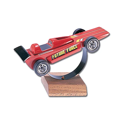 Racer Display Stand With Solid Oak Base For Pinecar And Sailboat Racers
