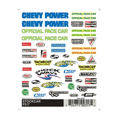 Dry Transfer Decal Set - Multicolored Nascar Graphics For Custom Racers