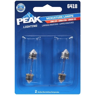 6418ll-bpp Miniature Halogen Automotive Bulb, 12v, Pack Of 2