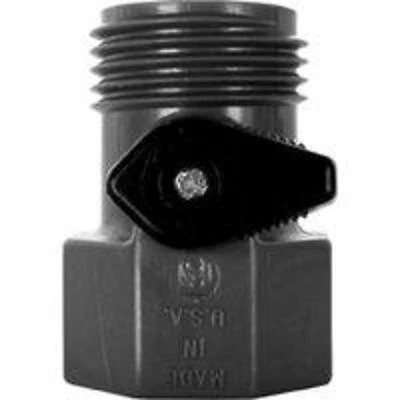 Ghv-1-blk-csk Shut-off Garden Hose Valve, 3/4 In Fght X Mght