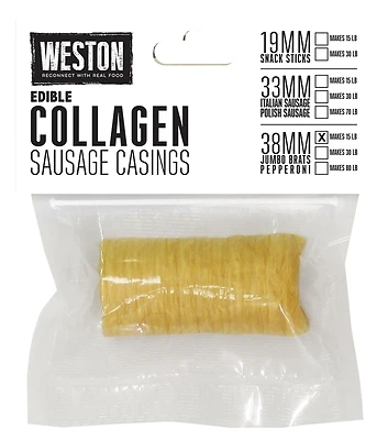 19-0113-w 38mm Collagen Sausage Casing Vacuum Bag For 15 Lbs