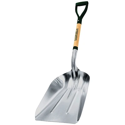 Landscapers Select 34605 Aluminum Scoop Shovel, Wood D-Grip Handle, 27 In.