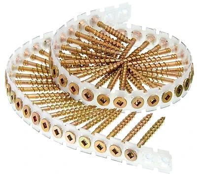 Senco 08F175Y Duraspin #8 x 1-3/4 In Collated Wood Screws, Yellow Zinc, 50-Ct