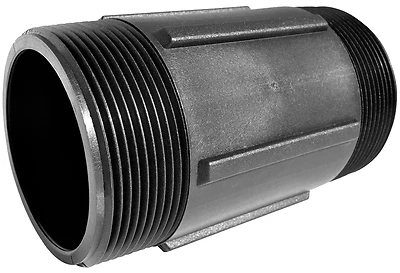 3 X 6 Inch Polypropylene Pipe Nipple, Mnpt, Schedule 80, Black