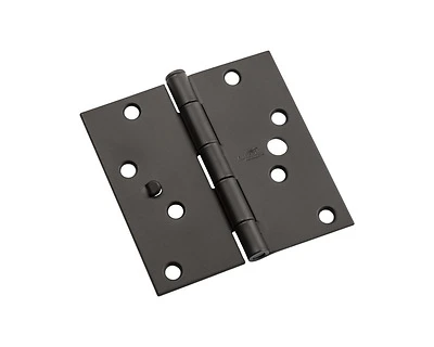 4 In. L Black Steel Door Hinge 3 Pk, Model N830-406