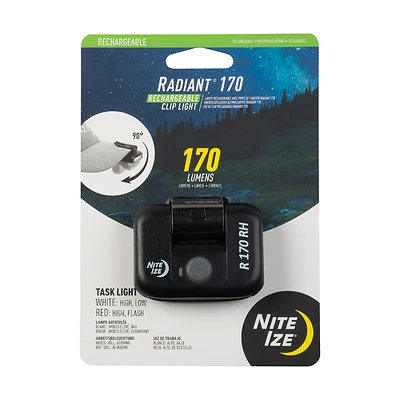 Nite Ize R170RC-01-R7 Radiant 170 Lumens Rechargeable LED Cap Light, Black