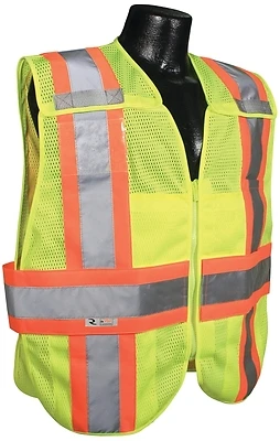 Sv24-2zgm-3x/5x Expandable Two Tone Safety Vest With 5-point Breakaway