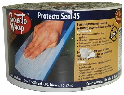 Protecto Seal 4 Inch X 50 Feet 45 Mil Aluminum Self-adhering Waterproofing Membrane