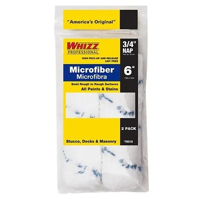 Whizz 76018 Xtrasorb Microfiber Mini Roller Cover, 3/4 In Nap, 6 In