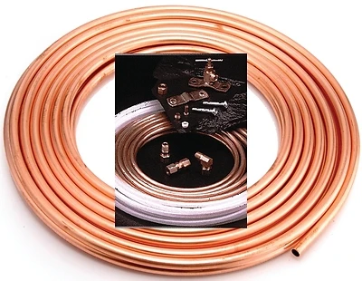 Anderson Metal 760005 15ft Lead Free Ice Maker Kit With Copper Tubing And Brass Fittings