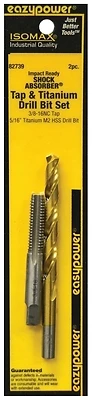 82739 Tap & Titanium Drill Bit Set, 3/8-16nc, 5/16 In., 2 Pcs.