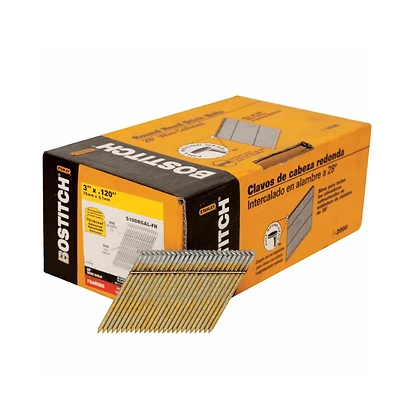 Bostitch S10DRGAL-FH 3 In. 11-Gauge 28-Degree Ring Shank Framing Nails, 2000-Count