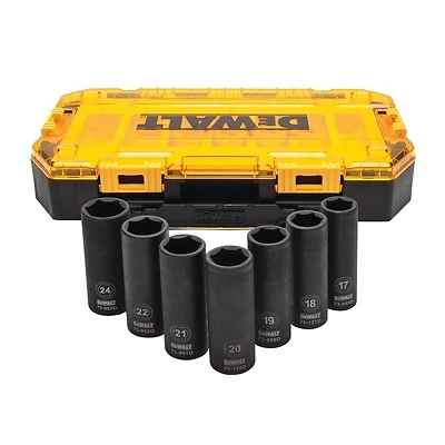 DeWalt DWMT74737 Metric Deep Impact Socket Set, 1/2 Drive, 7 Piece