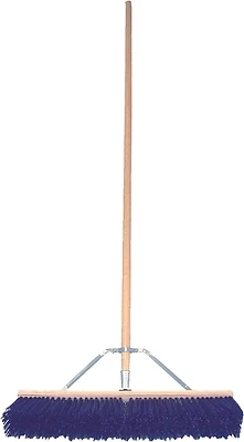 6024-4 Contractor Push Broom, 24 In Polypropylene Bristle With Hardwood Handle