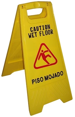 Chickasaw & Little Rock 628 Bi-lingual Wet Floor Sign, Caution Wet Floor, Piso Mojado