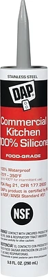 08660 Commercial Kitchen 100% Silicone Sealant, 9.8 Oz, Stainless Steel