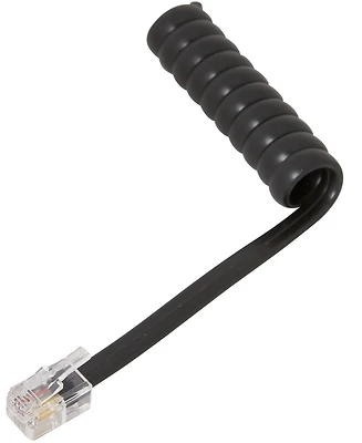 Zenith TH1025B Coiled Phone Cord, Black, 25 Ft, RJ11