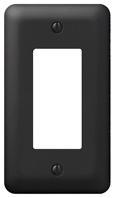 Devon Black Steel 1 Gang Rocker Wall Plate - Model 935rbk