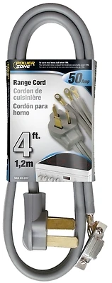 PowerZone ORR628104 Range Cord, 6/2 & 8/1 Gauge, 4 Ft, 50A 250V