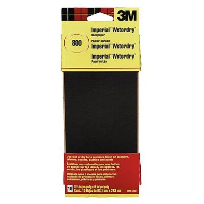 Wetordry 10-pack 3.66 X 9 In. 800-grit Sandpaper, Paper Backing, Silicon Carbide